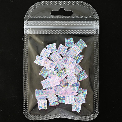 50db 3D Aurora Bowknot strassz művészeti ékszer műgyanta szalagok pillangó virágok minták holografikus manikűr kiegészítők #$4521