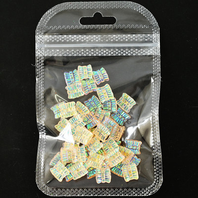 50db 3D Aurora Bowknot strassz művészeti ékszer műgyanta szalagok pillangó virágok minták holografikus manikűr kiegészítők #$4521