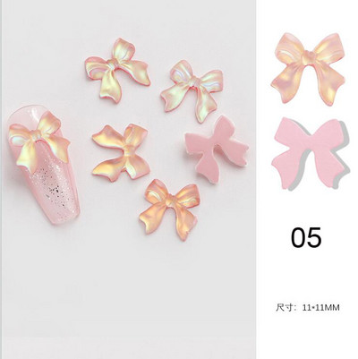 50db 3D Aurora Bowknot strassz művészeti ékszer műgyanta szalagok pillangó virágok minták holografikus manikűr kiegészítők #$4521