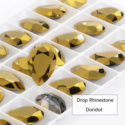 10 db 7x10 mm-es vízcsepp formájú Pixie kristály körömbűvek luxus manikűr arany strasszok körömművészethez drágakövek koreai köröm alkatrészek