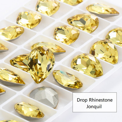 10 db 7x10 mm-es vízcsepp formájú Pixie kristály körömbűvek luxus manikűr arany strasszok körömművészethez drágakövek koreai köröm alkatrészek