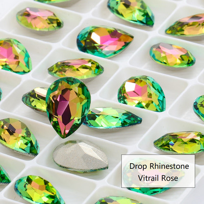 10 db 7x10 mm-es vízcsepp formájú Pixie kristály körömbűvek luxus manikűr arany strasszok körömművészethez drágakövek koreai köröm alkatrészek