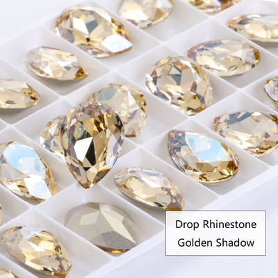 10 db 7x10 mm-es vízcsepp formájú Pixie kristály körömbűvek luxus manikűr arany strasszok körömművészethez drágakövek koreai köröm alkatrészek