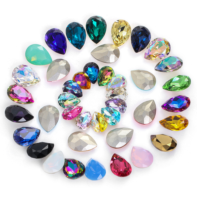 10 db 7x10 mm-es vízcsepp formájú Pixie kristály körömbűvek luxus manikűr arany strasszok körömművészethez drágakövek koreai köröm alkatrészek