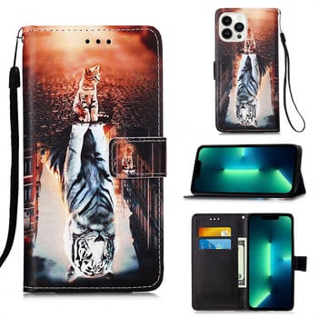 Сладък луксозен калъф Tiger Butterfly за Motorola Moto Edge S S30 20 Pro E6 E6S E7 G Pure G8 Power Lite Stylus E20 Wallet Cover D03F