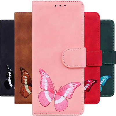 Сладък калъф за телефон с рисувана пеперуда за Sony Xperia L3 L4 10 Plus 1 5 10 III 1iii 5iii 10iii Портфейл Card Protect Flip Cover D26G