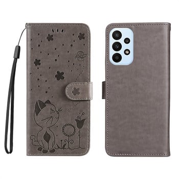 Калъф за телефон Cute Cat Wallet за Motorola Moto E20 E30 E40 G10 G20 G22 G31 G51 G71 G200 Edge 20 Lite S30 X30 5G Protect Capa D06F