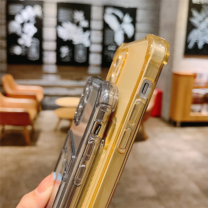 Držač torbe za karticu Prozirna telefonska torbica za iPhone 14 13 12 11 Pro Max XR X XS SE 2020 7 8 Plus Mekani TPU stražnji poklopac otporan na udarce