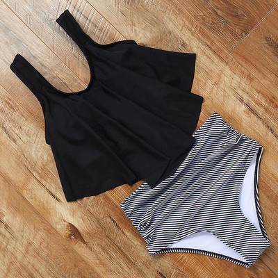 Plus Size 3XL Leopard Bikini 2022 Ψηλόμεση Μπικίνι Animal Print Floral Μαγιό Brazilian Ruffle Μαγιό Split Γυναικεία