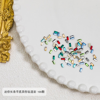 100 buc Cristal amestecat AB Nail Art Strass Flatback Rhin Sticla Pietre pentru unghii Pietre prețioase pentru unghii 3D Decorații de manichiură DIY