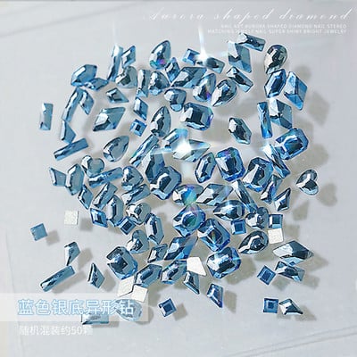 100 buc Cristal amestecat AB Nail Art Strass Flatback Rhin Sticla Pietre pentru unghii Pietre prețioase pentru unghii 3D Decorații de manichiură DIY