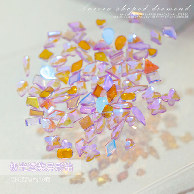 100 buc Cristal amestecat AB Nail Art Strass Flatback Rhin Sticla Pietre pentru unghii Pietre prețioase pentru unghii 3D Decorații de manichiură DIY