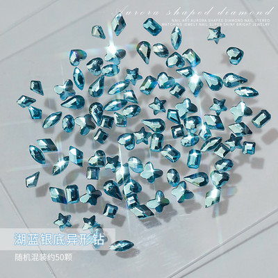 100 buc Cristal amestecat AB Nail Art Strass Flatback Rhin Sticla Pietre pentru unghii Pietre prețioase pentru unghii 3D Decorații de manichiură DIY