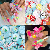 50kom/20kom/30kom Nail Art Charms Rhinestones Gumeni medo/bomboni Kawaii 3D Mix Crtani Nail Art Kawaii Donuts Ukrasi za nokte