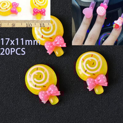 50kom/20kom/30kom Nail Art Charms Rhinestones Gumeni medo/bomboni Kawaii 3D Mix Crtani Nail Art Kawaii Donuts Ukrasi za nokte