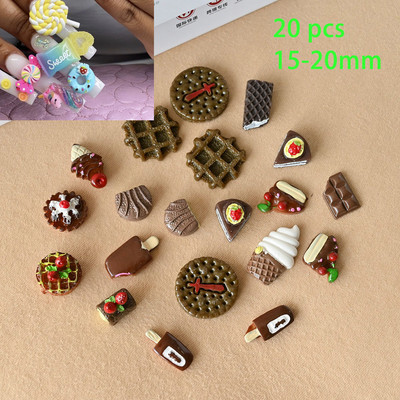 50kom/20kom/30kom Nail Art Charms Rhinestones Gumeni medo/bomboni Kawaii 3D Mix Crtani Nail Art Kawaii Donuts Ukrasi za nokte
