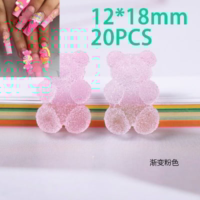 50kom/20kom/30kom Nail Art Charms Rhinestones Gumeni medo/bomboni Kawaii 3D Mix Crtani Nail Art Kawaii Donuts Ukrasi za nokte