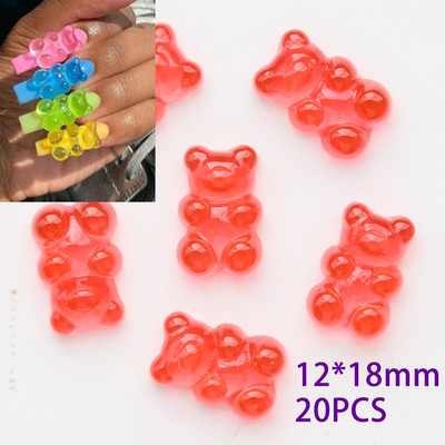 50kom/20kom/30kom Nail Art Charms Rhinestones Gumeni medo/bomboni Kawaii 3D Mix Crtani Nail Art Kawaii Donuts Ukrasi za nokte