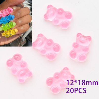 50kom/20kom/30kom Nail Art Charms Rhinestones Gumeni medo/bomboni Kawaii 3D Mix Crtani Nail Art Kawaii Donuts Ukrasi za nokte