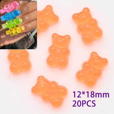 50kom/20kom/30kom Nail Art Charms Rhinestones Gumeni medo/bomboni Kawaii 3D Mix Crtani Nail Art Kawaii Donuts Ukrasi za nokte