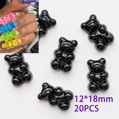 50kom/20kom/30kom Nail Art Charms Rhinestones Gumeni medo/bomboni Kawaii 3D Mix Crtani Nail Art Kawaii Donuts Ukrasi za nokte