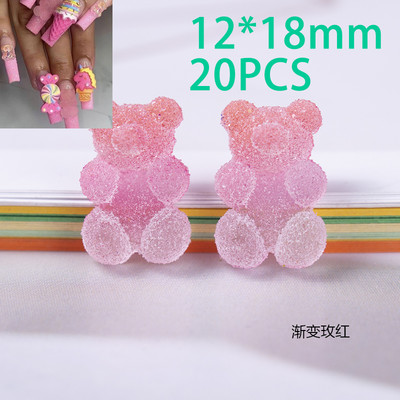 50kom/20kom/30kom Nail Art Charms Rhinestones Gumeni medo/bomboni Kawaii 3D Mix Crtani Nail Art Kawaii Donuts Ukrasi za nokte