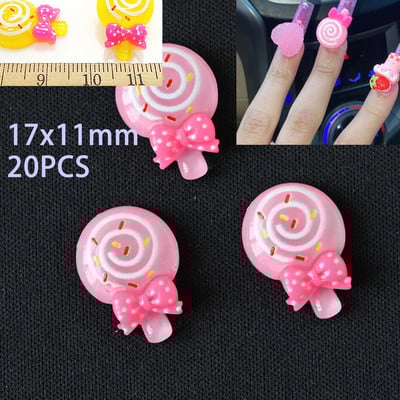 50kom/20kom/30kom Nail Art Charms Rhinestones Gumeni medo/bomboni Kawaii 3D Mix Crtani Nail Art Kawaii Donuts Ukrasi za nokte