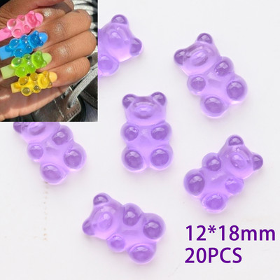 50kom/20kom/30kom Nail Art Charms Rhinestones Gumeni medo/bomboni Kawaii 3D Mix Crtani Nail Art Kawaii Donuts Ukrasi za nokte