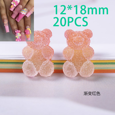 50kom/20kom/30kom Nail Art Charms Rhinestones Gumeni medo/bomboni Kawaii 3D Mix Crtani Nail Art Kawaii Donuts Ukrasi za nokte