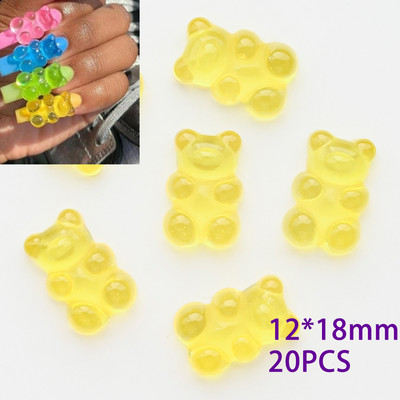 50kom/20kom/30kom Nail Art Charms Rhinestones Gumeni medo/bomboni Kawaii 3D Mix Crtani Nail Art Kawaii Donuts Ukrasi za nokte