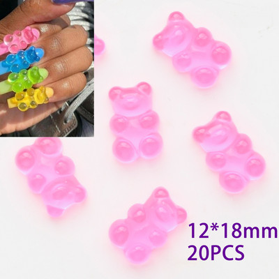 50kom/20kom/30kom Nail Art Charms Rhinestones Gumeni medo/bomboni Kawaii 3D Mix Crtani Nail Art Kawaii Donuts Ukrasi za nokte