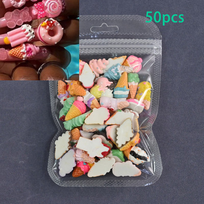 50kom/20kom/30kom Nail Art Charms Rhinestones Gumeni medo/bomboni Kawaii 3D Mix Crtani Nail Art Kawaii Donuts Ukrasi za nokte