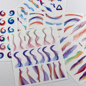 Neo Smoke: Glitter Adorn Wave Mist Naljepnice za dekoracije noktiju Neon Rainbow Vortex Cloud UltraThin samoljepljivi dodatak u obliku štapića 3D