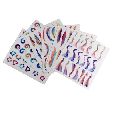 Neo Smoke: Glitter Adorn Wave Mist Naljepnice za dekoracije noktiju Neon Rainbow Vortex Cloud UltraThin samoljepljivi dodatak u obliku štapića 3D