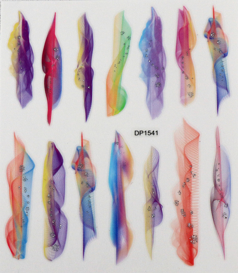 Neo Smoke: Glitter Adorn Wave Mist Naljepnice za dekoracije noktiju Neon Rainbow Vortex Cloud UltraThin samoljepljivi dodatak u obliku štapića 3D