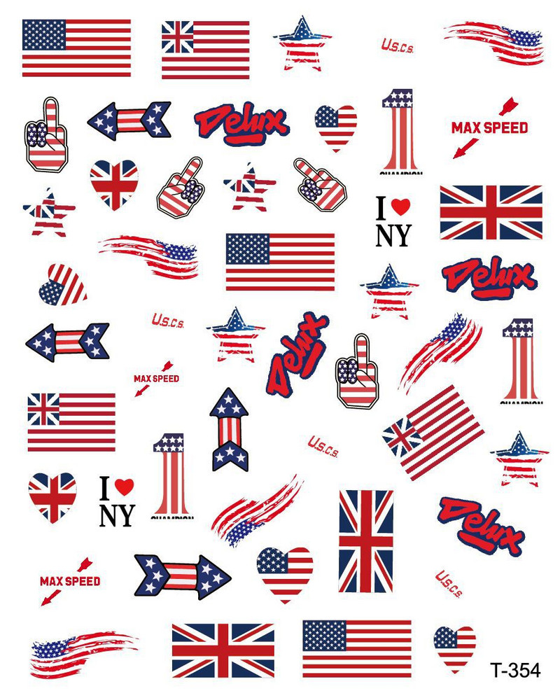 Lankstus: 6 vnt. Swaggy Dollar Moneta Nagų lipdukas Animacinis filmas JAV Laisvės statulos dizainas Pirštų galiukai Lipdukai Lipdukai nagų geliai