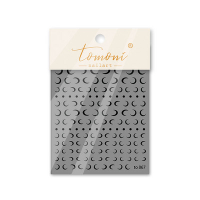 Poravnani mjesec: Tomoni ultra-tanke naljepnice Ukrasi za nokte Oblik polumjeseca Dotting Dizajn Ljepljiva naljepnica DIY Chic Sticky-s