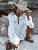 2023 Pareo Beach Cover Up Bikini Heklani kupaći kostimi Ženska bijela pamučna haljina za plažu Ženski kupaći kostim Cover Up Robe De Plage