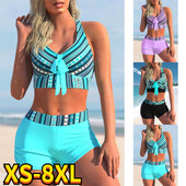 2022. Ženski kupaći kostimi Tankini s cvjetnim printom Modni seksi kupaći kostimi Kupaći kostim s printom Bikini set Dvodijelni kupaći kostim s križem