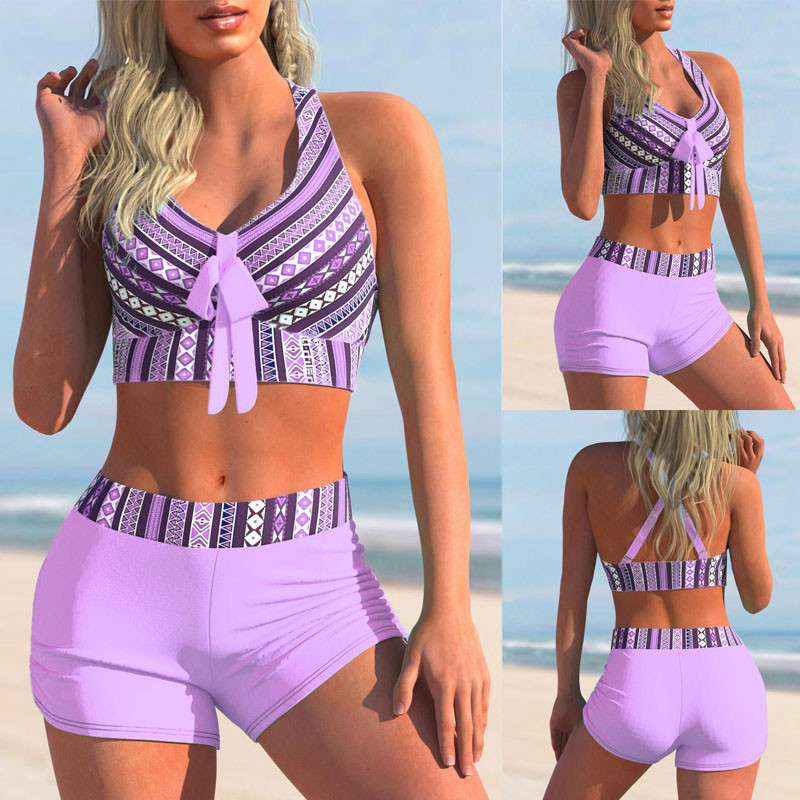 2022. Ženski kupaći kostimi Tankini s cvjetnim printom Modni seksi kupaći kostimi Kupaći kostim s printom Bikini set Dvodijelni kupaći kostim s križem