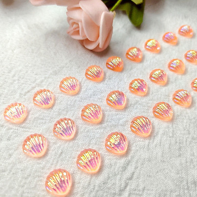 10*10mm Nail Adorn Aqua Transparent Shell Decorations Marine Sea Aurora Shell Embellish Manicure Glittering Tool Ornaments 20pc
