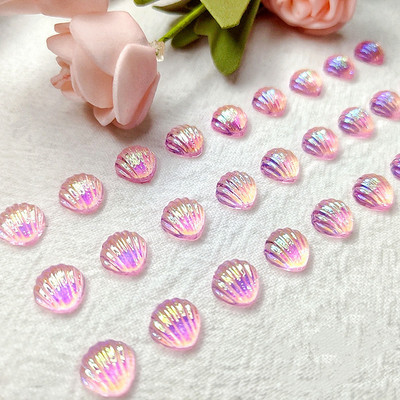 10*10mm Nail Adorn Aqua Transparent Shell Decorations Marine Sea Aurora Shell Embellish Manicure Glittering Tool Ornaments 20pc