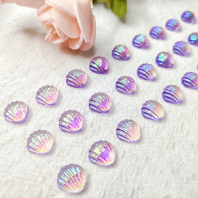 10*10mm Nail Adorn Aqua Transparent Shell Decorations Marine Sea Aurora Shell Embellish Manicure Glittering Tool Ornaments 20pc