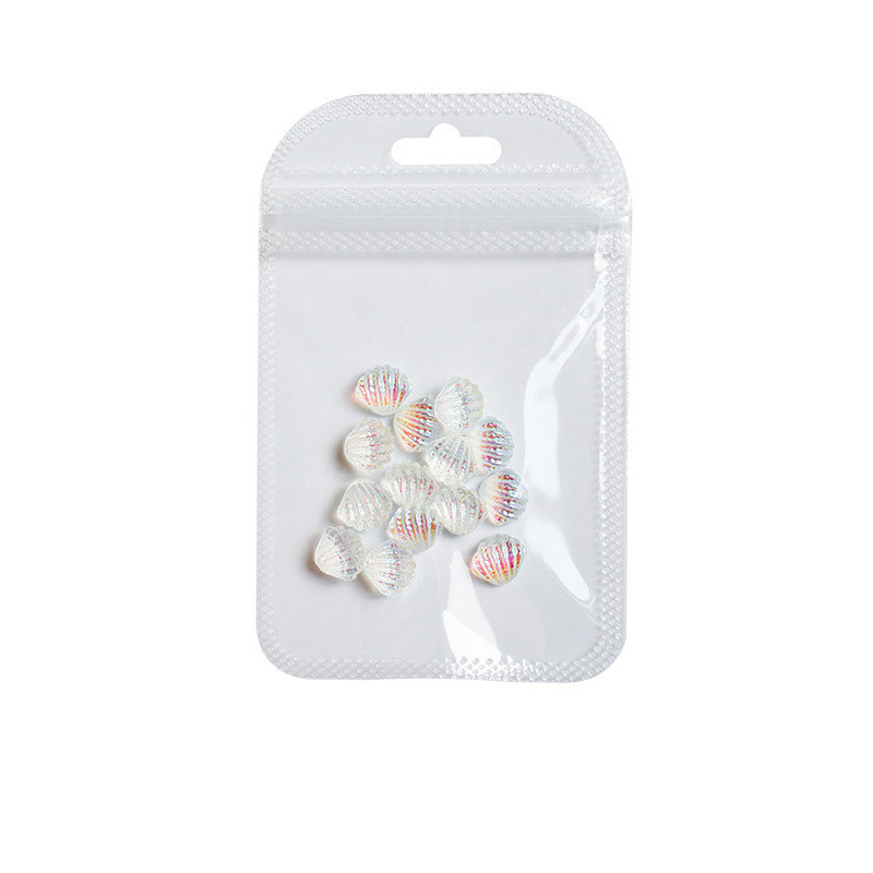 10*10mm Nail Adorn Aqua Transparent Shell Decorations Marine Sea Aurora Shell Embellish Manicure Glittering Tool Ornaments 20pc