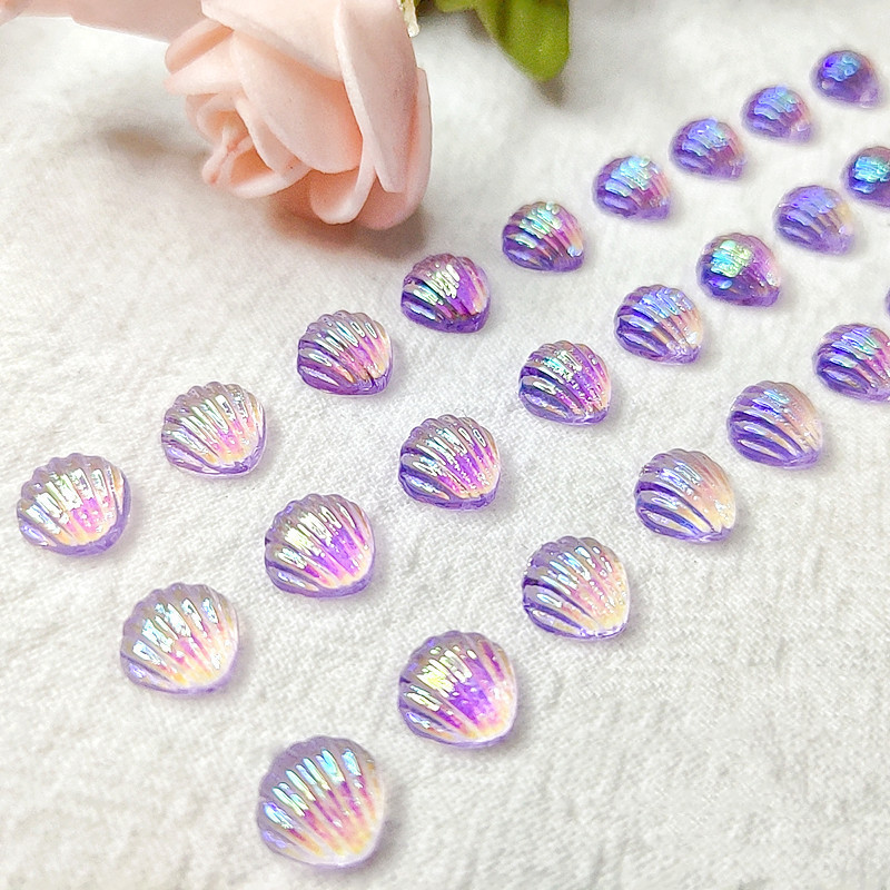 10*10mm Nail Adorn Aqua Transparent Shell Decorations Marine Sea Aurora Shell Embellish Manicure Glittering Tool Ornaments 20pc