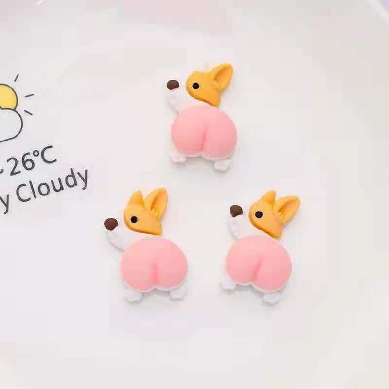 3D Zabave iz djetinjstva: Psić Breskva Bokovi Čarobnjaci Zeko Zec Kawaii Stražnjica Ukrasi za nokte Kirky Psi Lijepi gelovi za nokte Dodaci