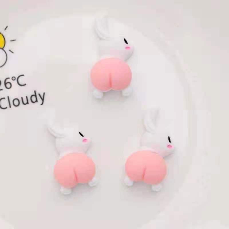 3D Zabave iz djetinjstva: Psić Breskva Bokovi Čarobnjaci Zeko Zec Kawaii Stražnjica Ukrasi za nokte Kirky Psi Lijepi gelovi za nokte Dodaci