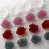 10db 3D matt francia virágok bájos dekorációk Nailart matt hideg hideg virágzó rózsa manikűr díszek Kiegészítők 15mm
