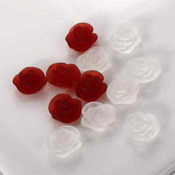 10 бр. 3D матови френски цветя Очарователни декорации Nailart матирано Cool Frigid Blooming Rose Маникюр Орнаменти Аксесоари 15 mm