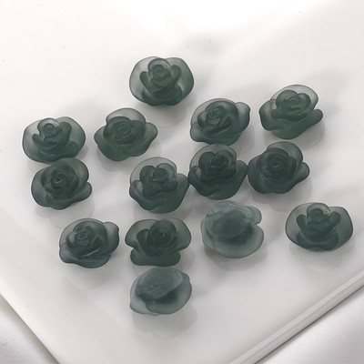 10db 3D matt francia virágok bájos dekorációk Nailart matt hideg hideg virágzó rózsa manikűr díszek Kiegészítők 15mm